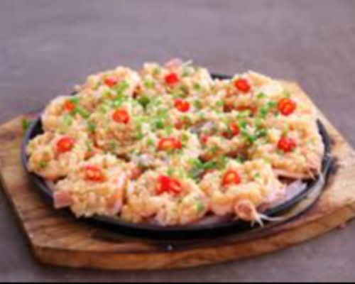 SZ8.铁板蒜虾球 Sizzling Stir Fried Prawns with Garlic